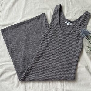 Aritzia Community Gray Ribbed maxi dress, size XS